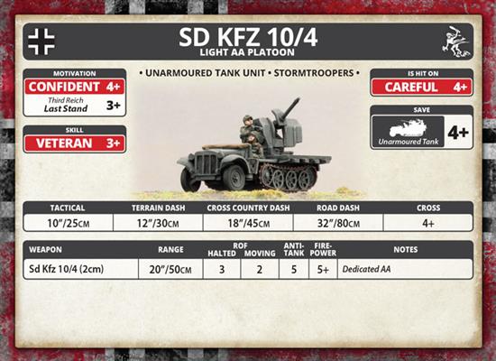 Flames of War: German SD KFZ 10/4 Light AA Platoon (Mid War) (ONLINE ORDER ONLY)