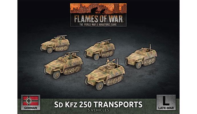 Flames of War: German SD KFZ 250 Transports (Late War) (ONLINE ORDER ONLY)
