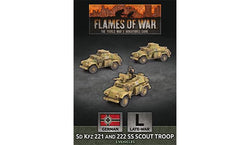 Flames of War: German SD KFZ 221 and 222 SS Scout Troop (Late War) (ONLINE ORDER ONLY)