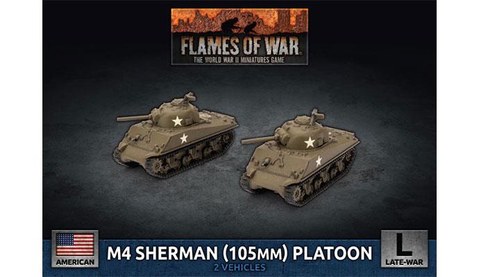 Flames of War: American M4 Sherman (105mm) Assault Gun Platoon (Late War) (ONLINE ORDER ONLY)
