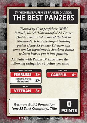Flames of War: D-Day - Waffen-SS Command Card Pack (ONLINE ORDER ONLY)