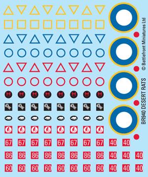 Flames of War: British Desert Rats Decals (ONLINE ORDER ONLY)
