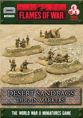 Flames of War: Desert Sandbags - Dug In Markers (ONLINE ORDER ONLY)
