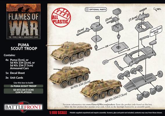 Flames of War: German Puma Scout Troop (Late War) (ONLINE ORDER ONLY)