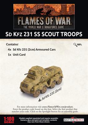 Flames of War: German SD KFZ 231 SS Scout Troops (Late War) (ONLINE ORDER ONLY)