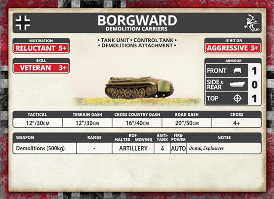 Flames of War: German Borgward Demolition Carriers (Mid War) (ONLINE ORDER ONLY)
