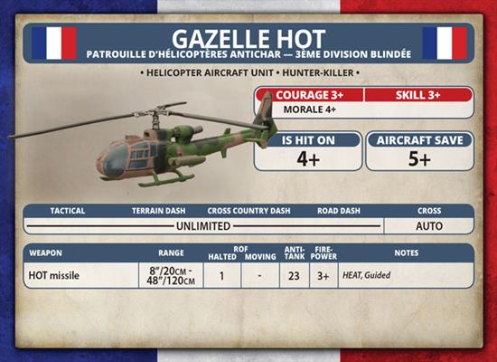 Team Yankee: Gazelle HOT Helicopter Flight (ONLINE ORDER ONLY)