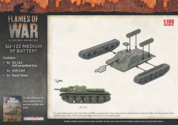 Flames of War: Soviet SU-122 Medium SP Battery (Mid War) (ONLINE ORDER ONLY)