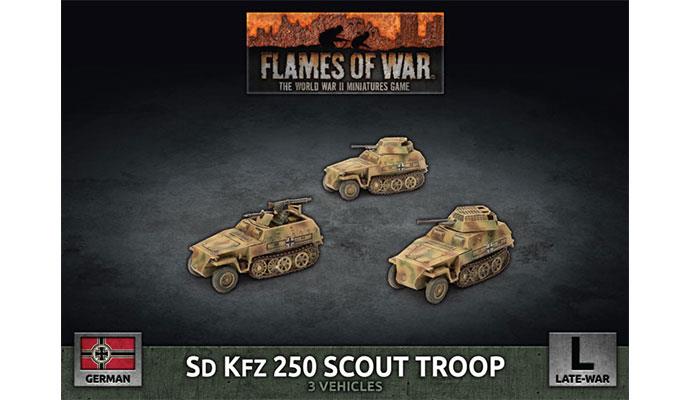 Flames of War: German SD KFZ 250 Scout Troop (Late War) (ONLINE ORDER ONLY)