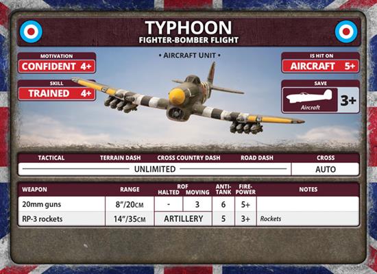 Flames of War: British Typhoon Fighter Flight (Late War) (ONLINE ORDER ONLY)