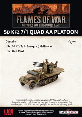 Flames of War: German SD KFZ 7/1 Quad AA Platoon (Late War) (ONLINE ORDER ONLY)