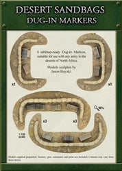 Flames of War: Desert Sandbags - Dug In Markers (ONLINE ORDER ONLY)