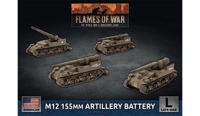 Flames of War: American M12 155mm Artillery Battery (Late War) (ONLINE ORDER ONLY)
