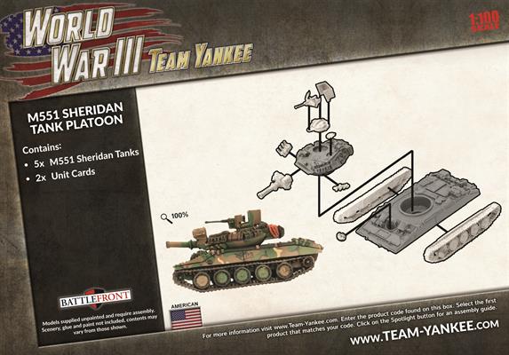 Team Yankee: M551 Sheridan Tank Platoon (ONLINE ORDER ONLY)