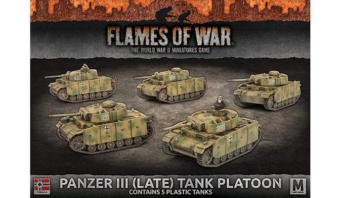 Flames of War: German Panzer III (Late) Tank Platoon (Mid War) (ONLINE ORDER ONLY)