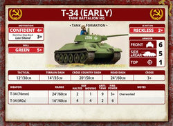 Flames of War: Soviet T-34 (Early) Tank Company (Mid War) (ONLINE ORDER ONLY)