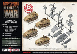 Flames of War: German SD KFZ 250 Scout Troop (Late War) (ONLINE ORDER ONLY)