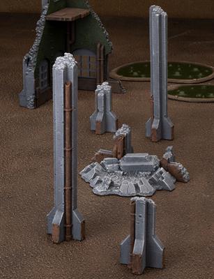 Battlefield in a Box: Gothic Industrial - Pillars (ONLINE ORDER ONLY)