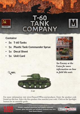 Flames of War: Soviet T-60 Tank Company (Mid War) (ONLINE ORDER ONLY)