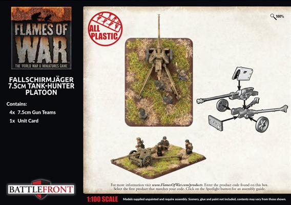 Flames of War: German Fallschirmjäger 7.5cm Tank Hunter Platoon (Late War) (ONLINE ORDER ONLY)