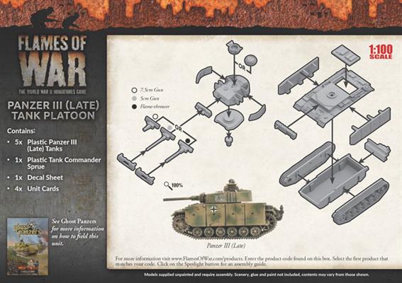 Flames of War: German Panzer III (Late) Tank Platoon (Mid War) (ONLINE ORDER ONLY)