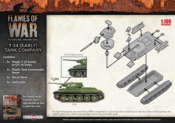 Flames of War: Soviet T-34 (Early) Tank Company (Mid War) (ONLINE ORDER ONLY)