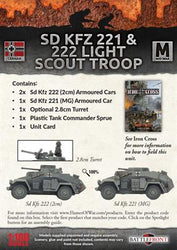 Flames of War: German SD KFZ 221 and 222 Light Scout Troop (Mid War) (ONLINE ORDER ONLY)