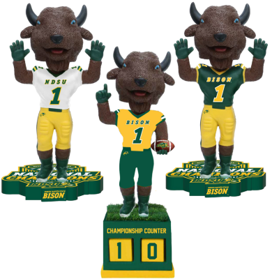 Thundar North Dakota State Bison Mascot 2024 FCS Football National Champions Bobbleheads (Presale) (ONLINE ORDER ONLY)