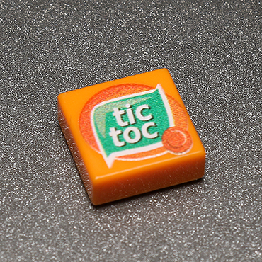Tic Toc - Custom Printed 1x1 Tile made using LEGO part (Online Order Only)
