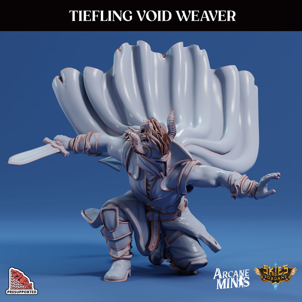 3D Printed Sordane Publishing Arcane Minis Tiefling Void Weaver Swindler's Luck Part Two 28 32mm D&D (Online Only)