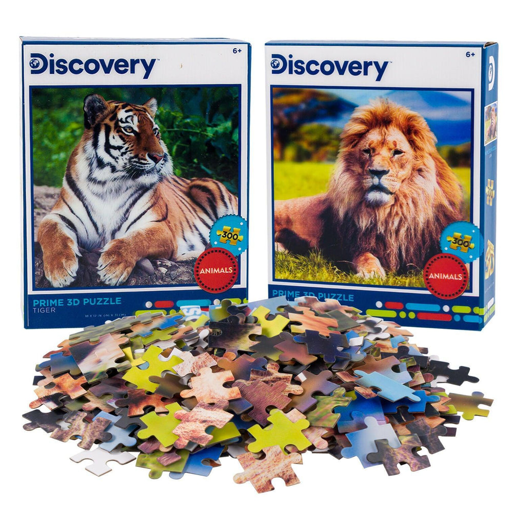 Tiger & Lion Set of 2 300 Piece Lenticular Jigsaw Puzzles Prime 3D (ONLINE ORDER ONLY)