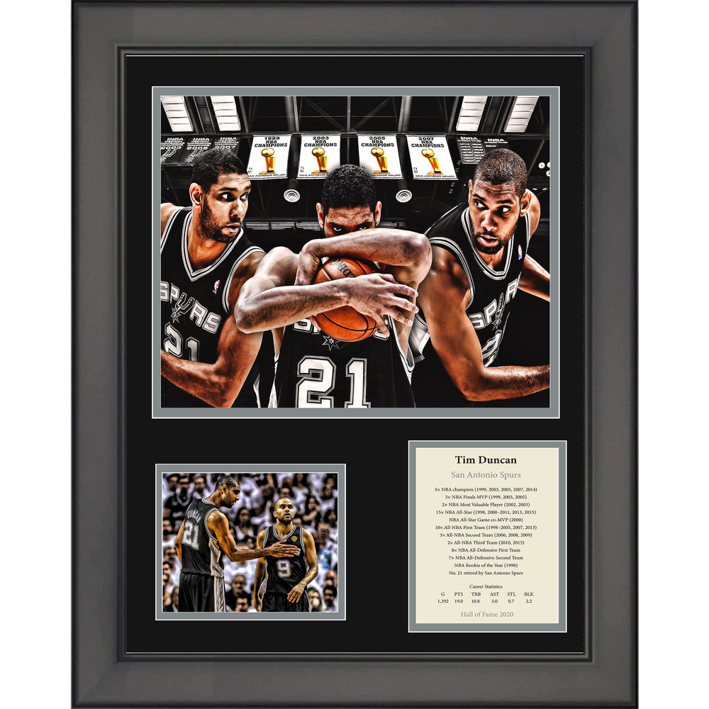 Framed Tim Duncan Hall of Fame San Antonio Spurs Basketball 11"x14" Three Photo Collage (ONLINE ORDER ONLY)