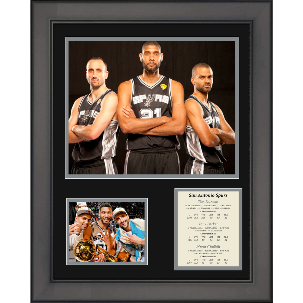 Framed Big 3 Duncan Parker Ginobili Basketball 11"x14"Three Photo Collage (ONLINE ORDER ONLY)