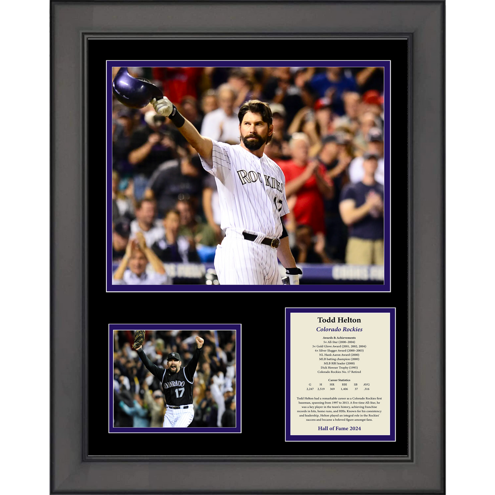 Framed Todd Helton Hall of Fame Colorado Rockies Baseball 11"x14" Three Photo Collage (ONLINE ORDER ONLY)