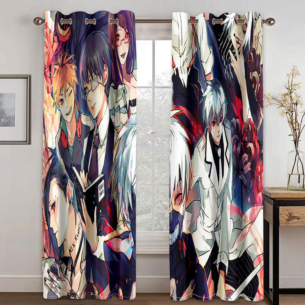 Tokyo Ghoul Curtains Cosplay Blackout Window Treatments Drapes for Room Decor (Online Order Only)