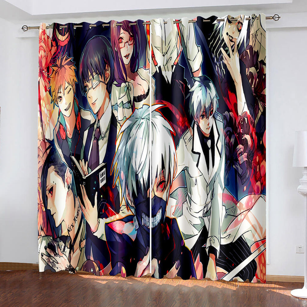 Tokyo Ghoul Curtains Cosplay Blackout Window Treatments Drapes for Room Decor (Online Order Only)