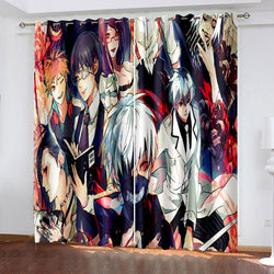 Tokyo Ghoul Curtains Cosplay Blackout Window Treatments Drapes for Room Decor (Online Order Only)