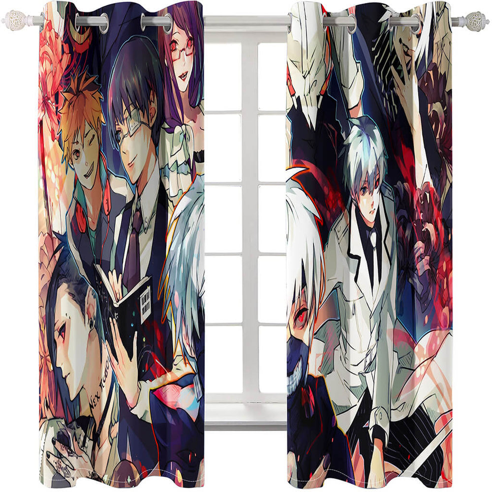Tokyo Ghoul Curtains Cosplay Blackout Window Treatments Drapes for Room Decor (Online Order Only)