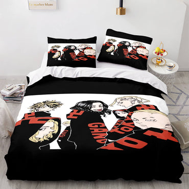 Tokyo Revengers Cosplay 3 Piece Bedding Set Quilt Cover (Online Order Only)