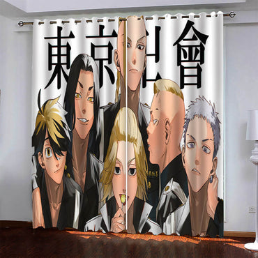Tokyo Revengers Pattern Curtains Blackout Window Drapes (Online Order Only)