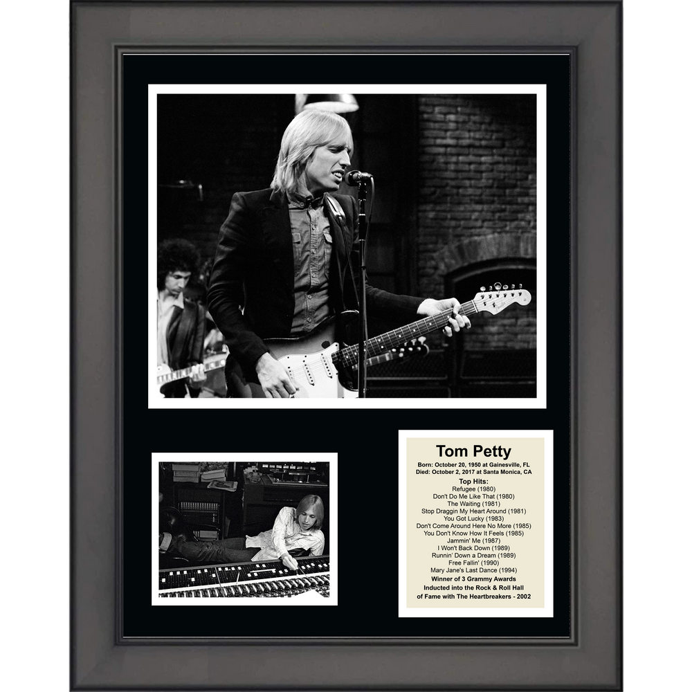 Framed Tom Petty Top Hits Biography 11"x14" Music Three Photo Collage (ONLINE ORDER ONLY)