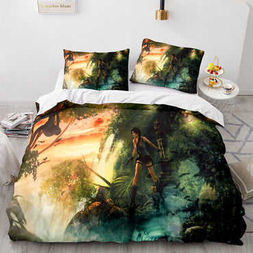 Tomb Raider Pattern Bedding Sets Quilt Covers Without Filler (Online Order Only)