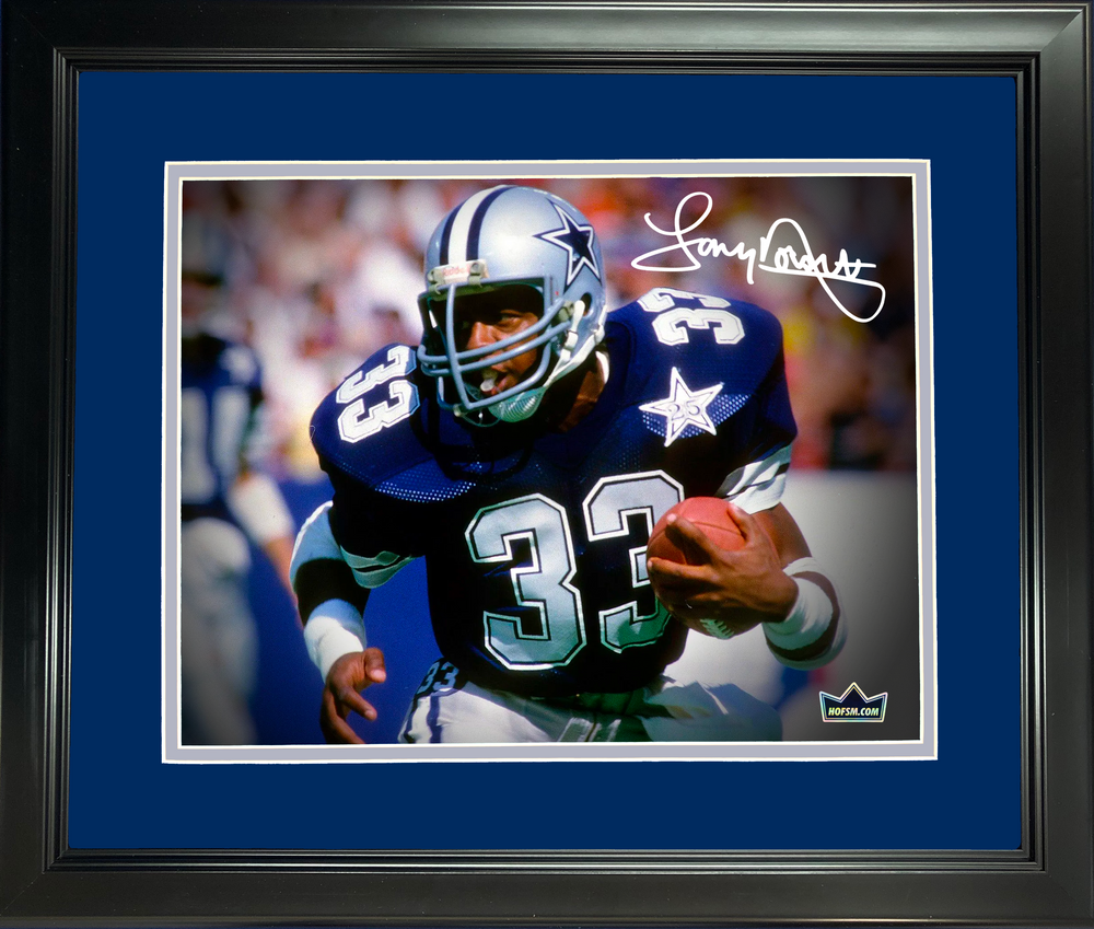 Framed Tony Dorsett Dallas Cowboys Facsimile Laser Engraved Signature Auto 11"x14" Football Photo HOFSM Holo (ONLINE ORDER ONLY)