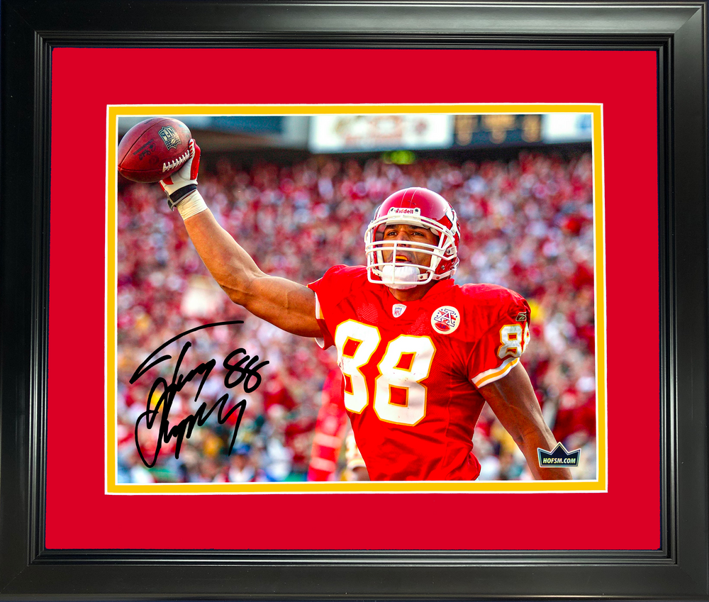 Framed Tony Gonzalez Kansas City Chiefs Facsimile Laser Engraved Signature Auto 11"x14" Football Photo HOFSM Holo (ONLINE ORDER ONLY)