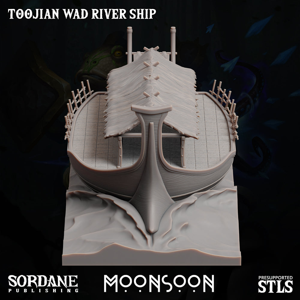 3D Printed Sordane Publishing Toojian Wad River Ship Moonsoon28 32mm D&D (Online Only)