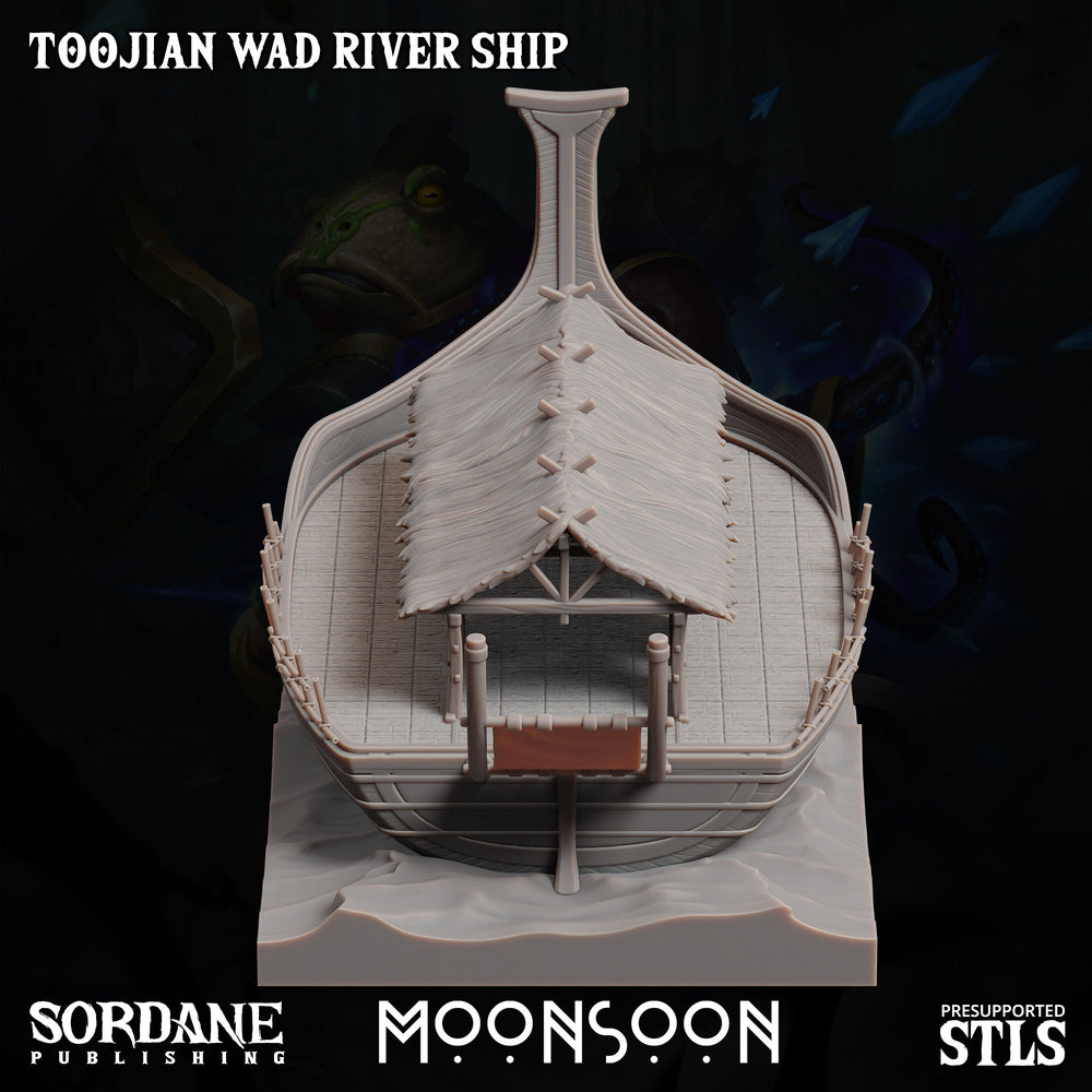 3D Printed Sordane Publishing Toojian Wad River Ship Moonsoon28 32mm D&D (Online Only)