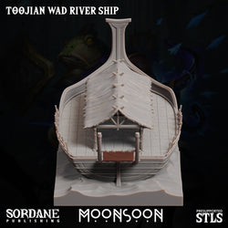 3D Printed Sordane Publishing Toojian Wad River Ship Moonsoon28 32mm D&D (Online Only)