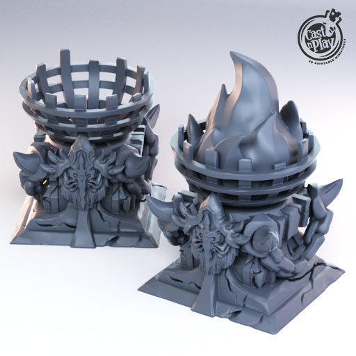 3D Printed Cast n Play - Torches 28mm 32mm D&D (Online Only)