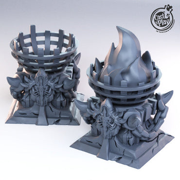 3D Printed Cast n Play - Torches 28mm 32mm D&D (Online Only)
