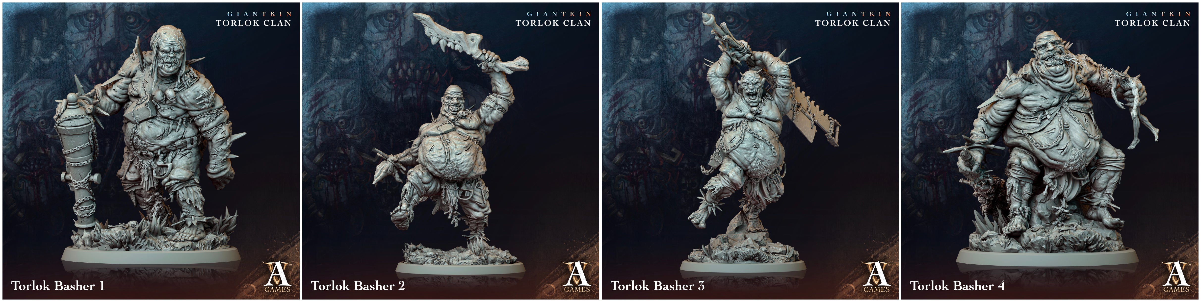 3D Printed Archvillain Games Giantkin - Torlok Clan Torlok Basher 28 32mm D&D (Online Only)